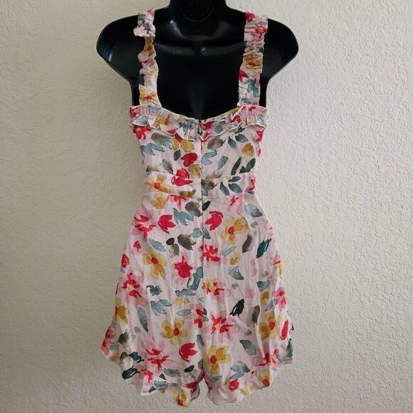 Winston White Alessandra Watercolor Tie Front Romper - Picture 6 of 9